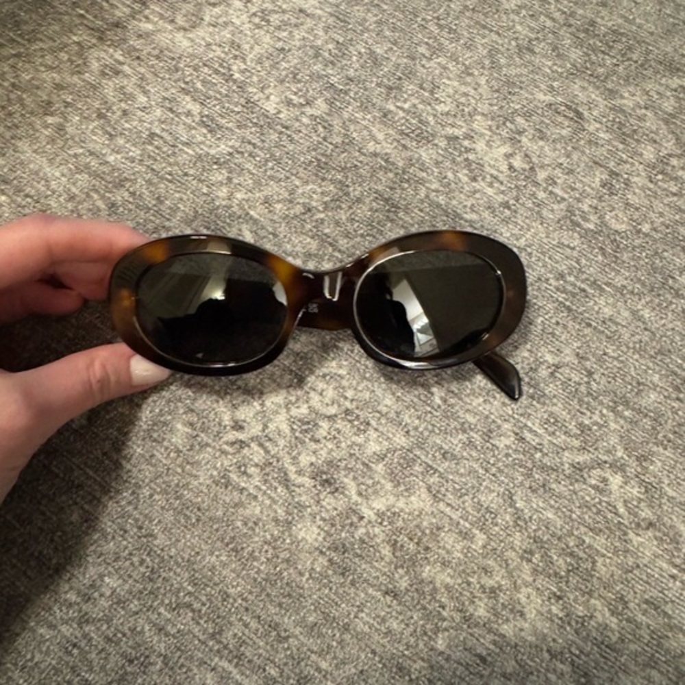 Celine Oval Tortoise Shell Sunglasses